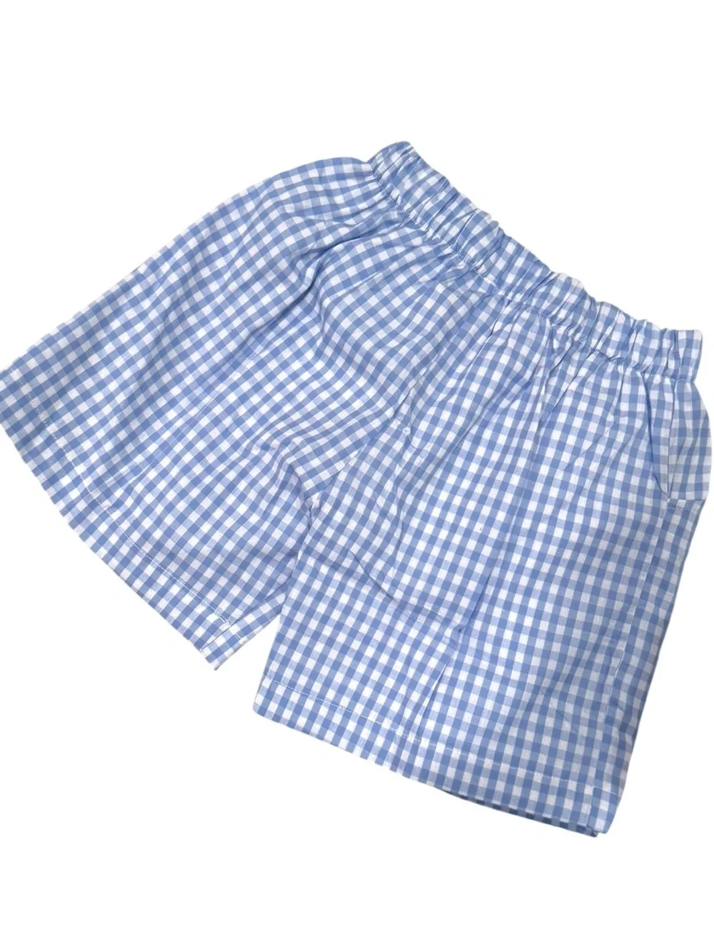 Love That Cotton LTC Boys Blue Gingham Pull-On Shorts 3T, 4T and 5T 100% Cotton